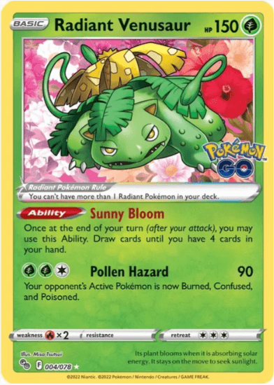 Radiant Venusaur - Pokemon GO #004/078