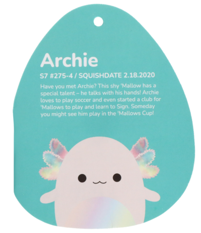 Original Squishmallow Archie the Axolotl 7.5in