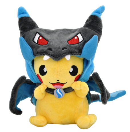 Pokémon Plush Cosplay Pikachu Mega Charizard X 8in