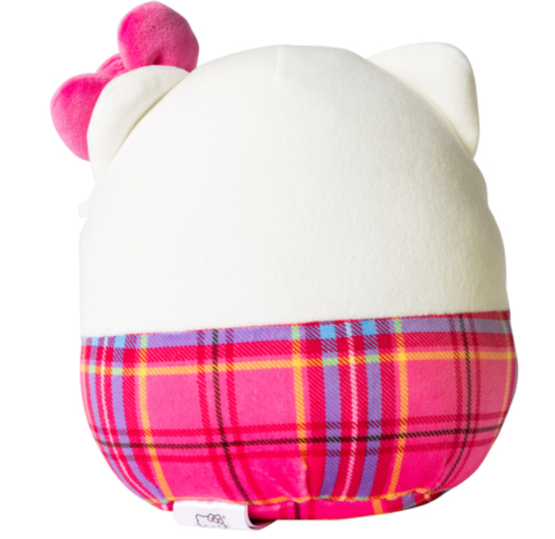 Squishmallows Sanrio Hello Kitty Wearing Plaid Plush 10 Inch Pink