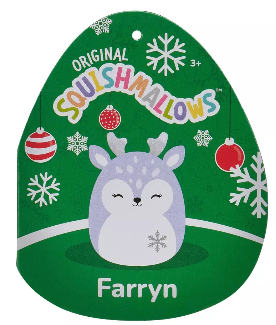 Original Squishmallows Farryn Purple Fawn with Snowflake 8"
