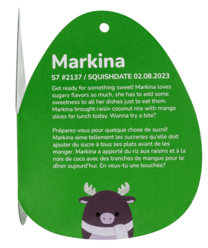 Original Squishmallow Limited Edition Holiday Markina the moose 7.5in