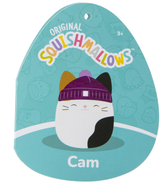 Original Squishmallows Cam with Purple Hat 7.5"