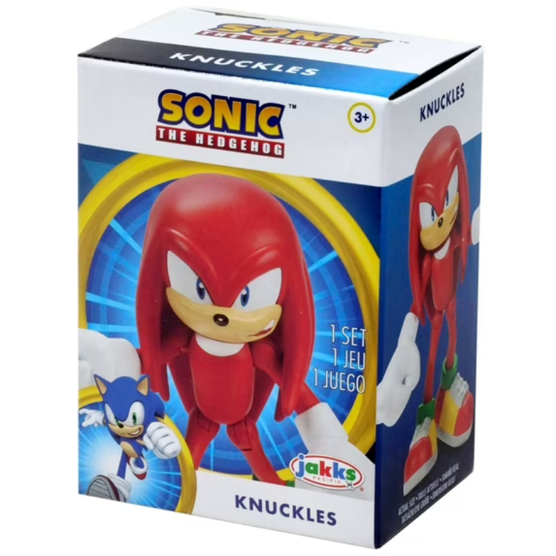 Box of Sonic the Hedgehog Knuckles figurine with branding and product details.