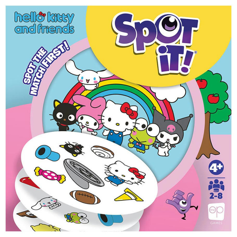Spotted It! game box featuring Hello Kitty and friends with colorful design