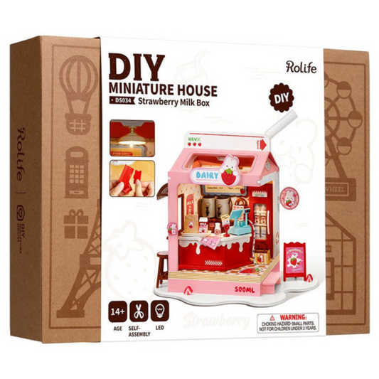 Strawberry Milk Box - Rolife DIY Miniature