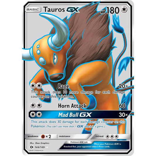 Tauros GX (Full Art) - SM Base Set #144/149
