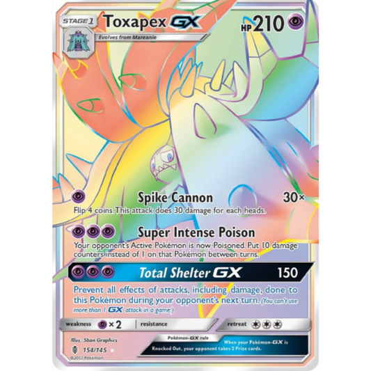 Toxapex GX (Secret) - SM - Guardians Rising #154/145