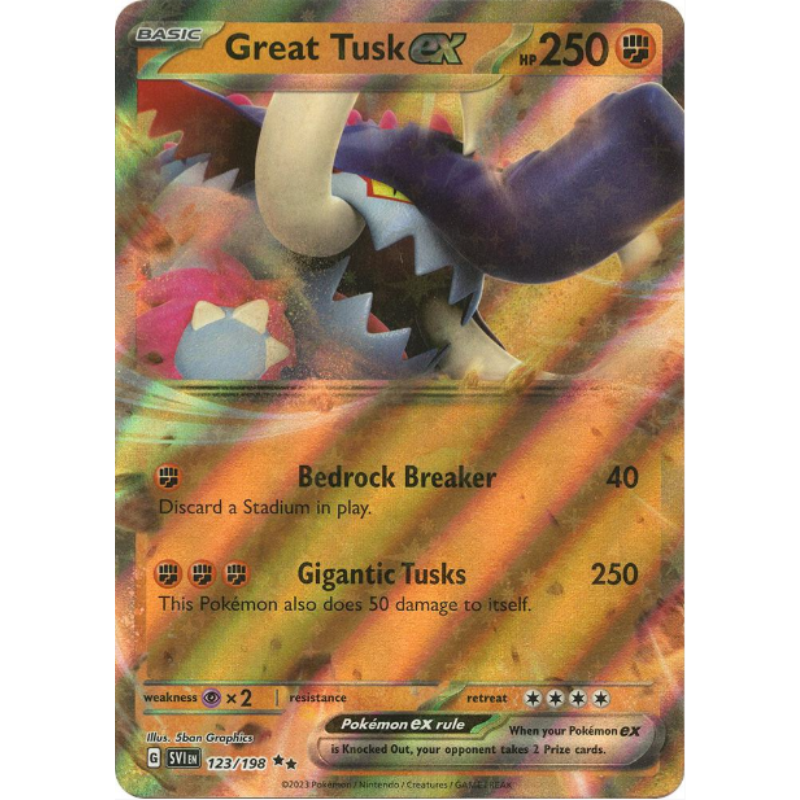 Great Tusk ex -  Scarlet & Violet Base Set #123/198