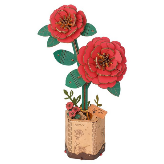 Red Camellia - Rolife DIY Miniature