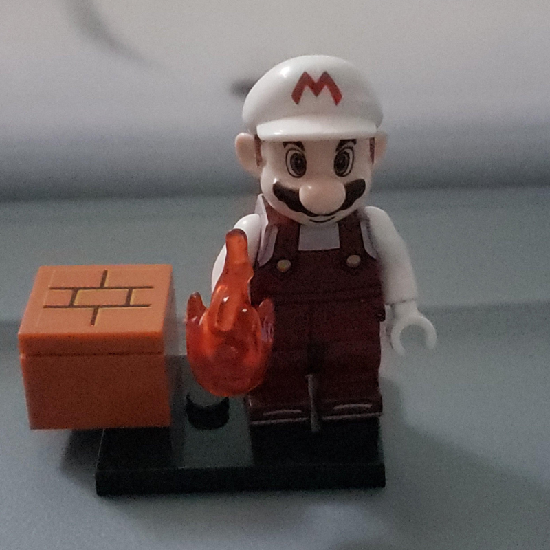 Custom Lego Compatible Fire Power Mario Minifig