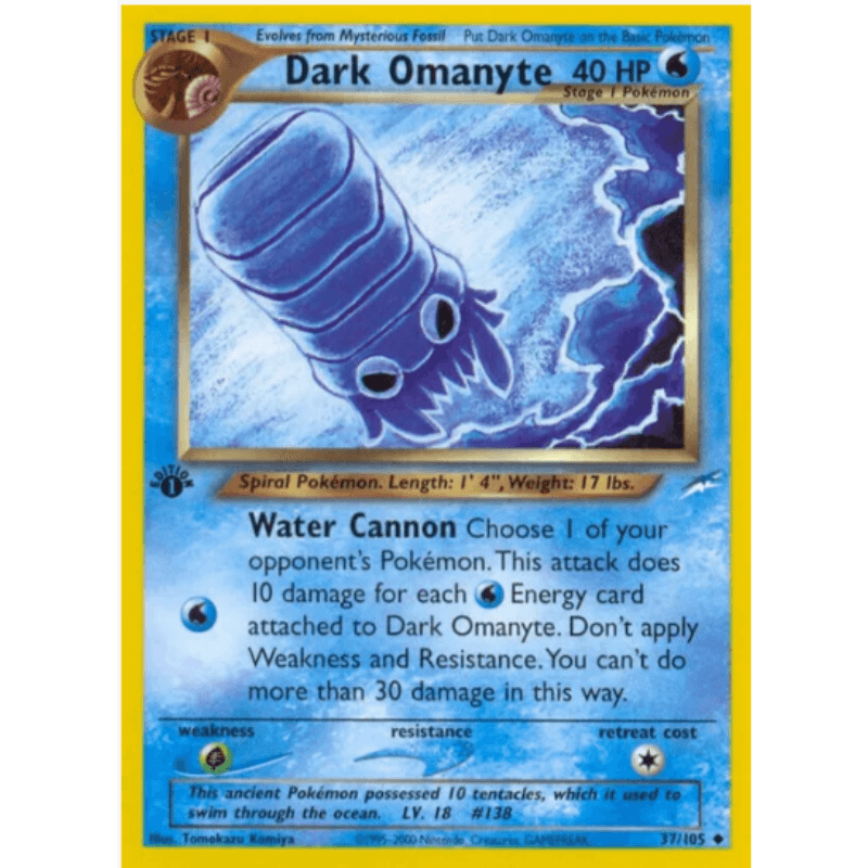 1st edition Dark Omanyte - Neo Destiny #037/105