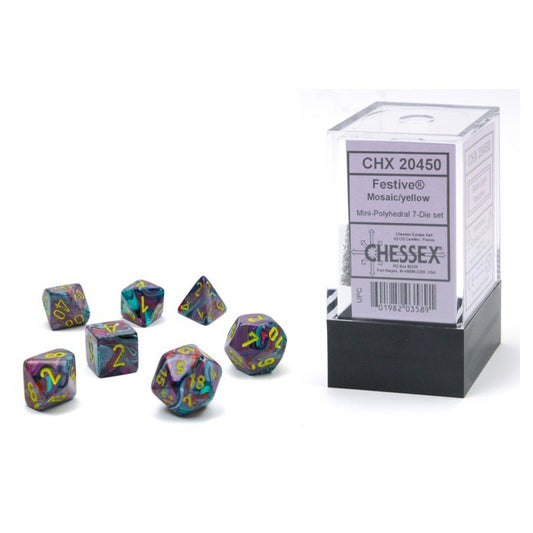 7-set Cube Mini Festive Mosaic Dice