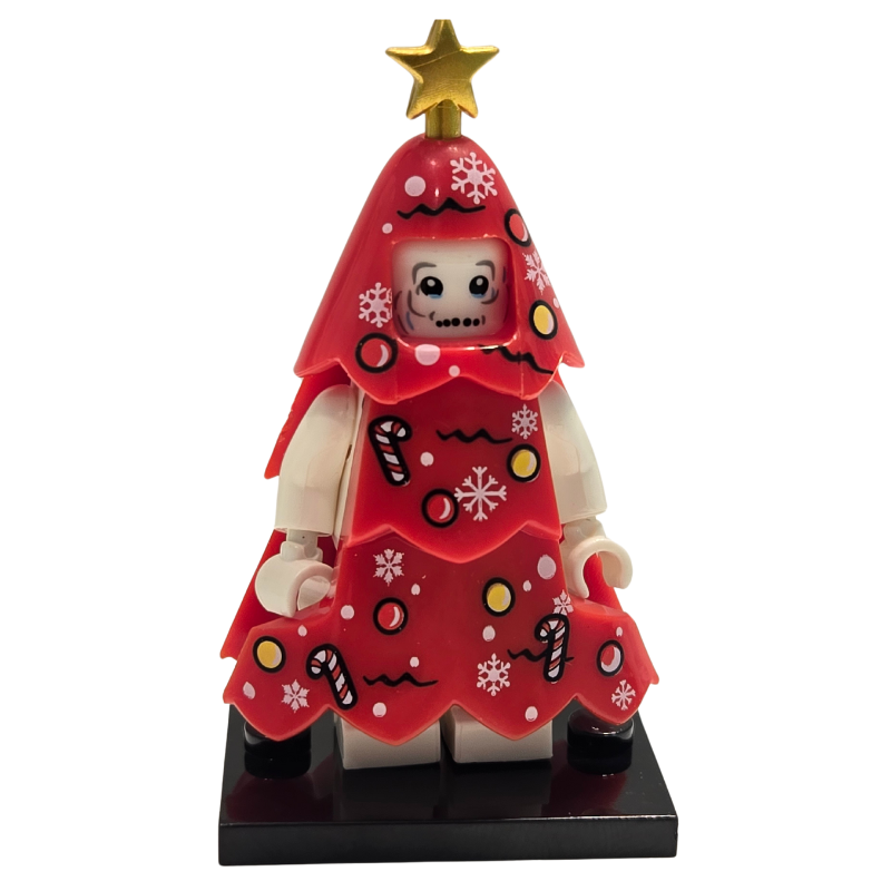 Custom Lego Compatible Holiday Snowman w/tree outfit Minifig