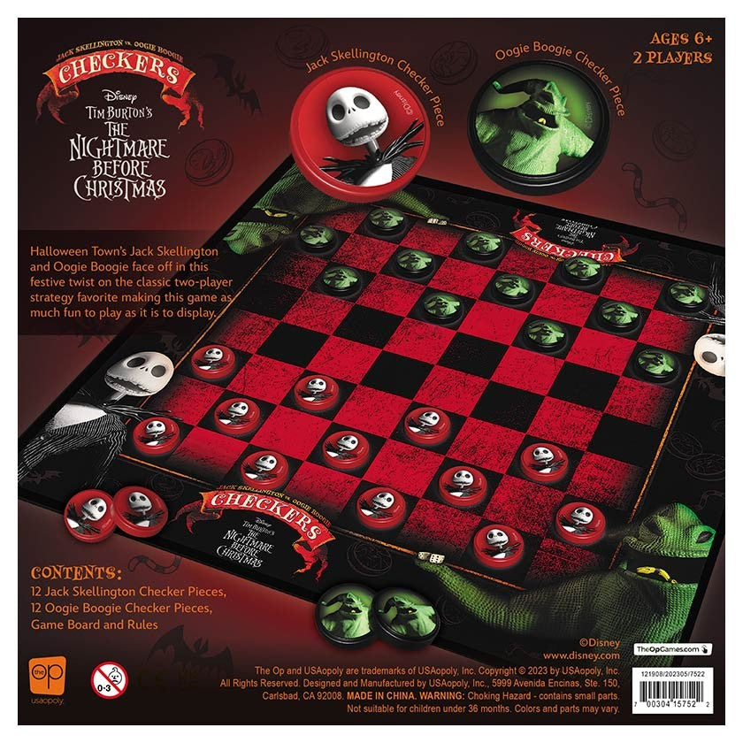 Board Games: Checkers: Tim Burtons The Nightmare Before Christmas - Tower  of Games