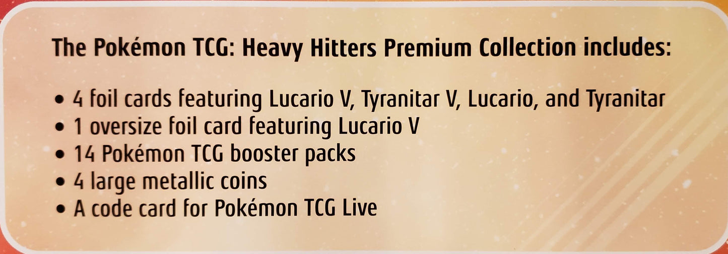 Pokémon Lucario V & Tyranitar V Heavy Hitters Premium Collection
