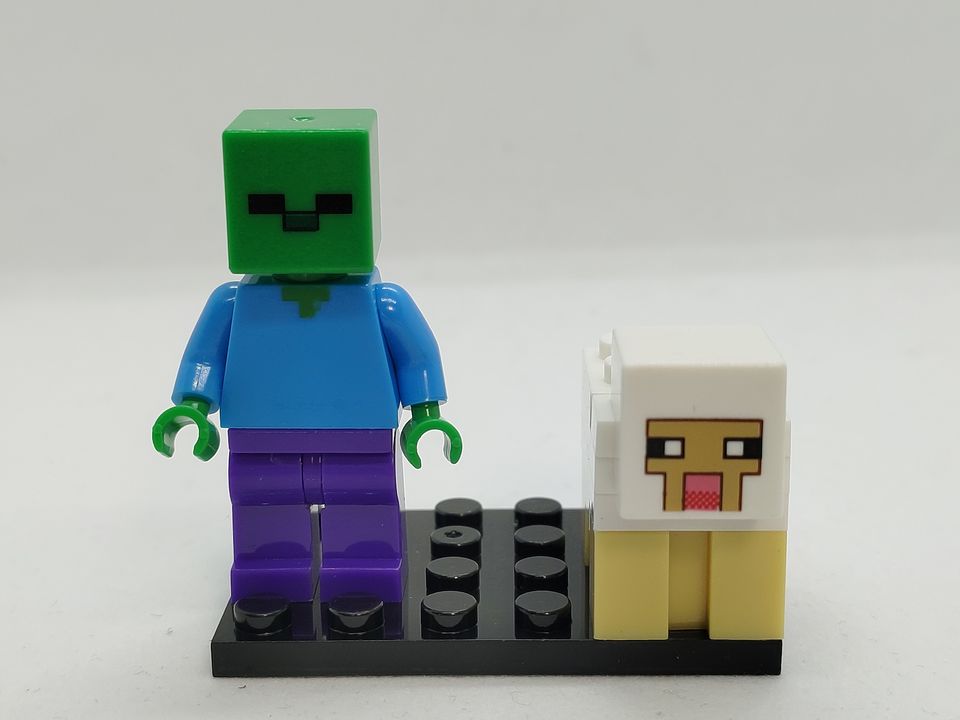 Custom Lego Compatible Minecraft Zombie & Sheep Minifig