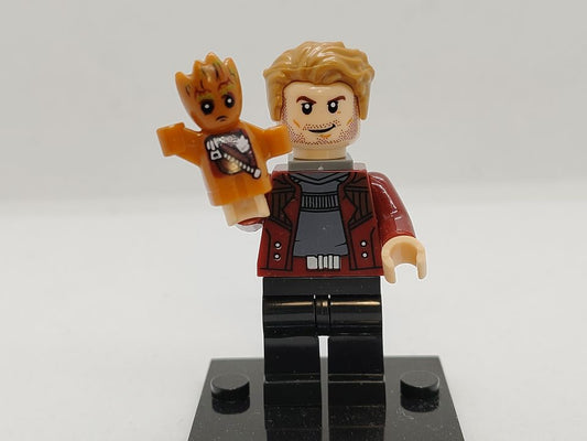 Custom Lego Compatible Peter Quill w/ baby Groot Minifig