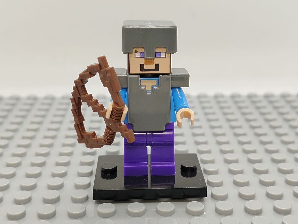 Custom Lego Compatible Minecraft Iron Armor Steve Minifig