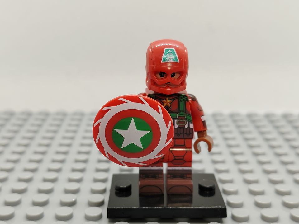 Custom Lego Compatible Holiday Captain America Minifig