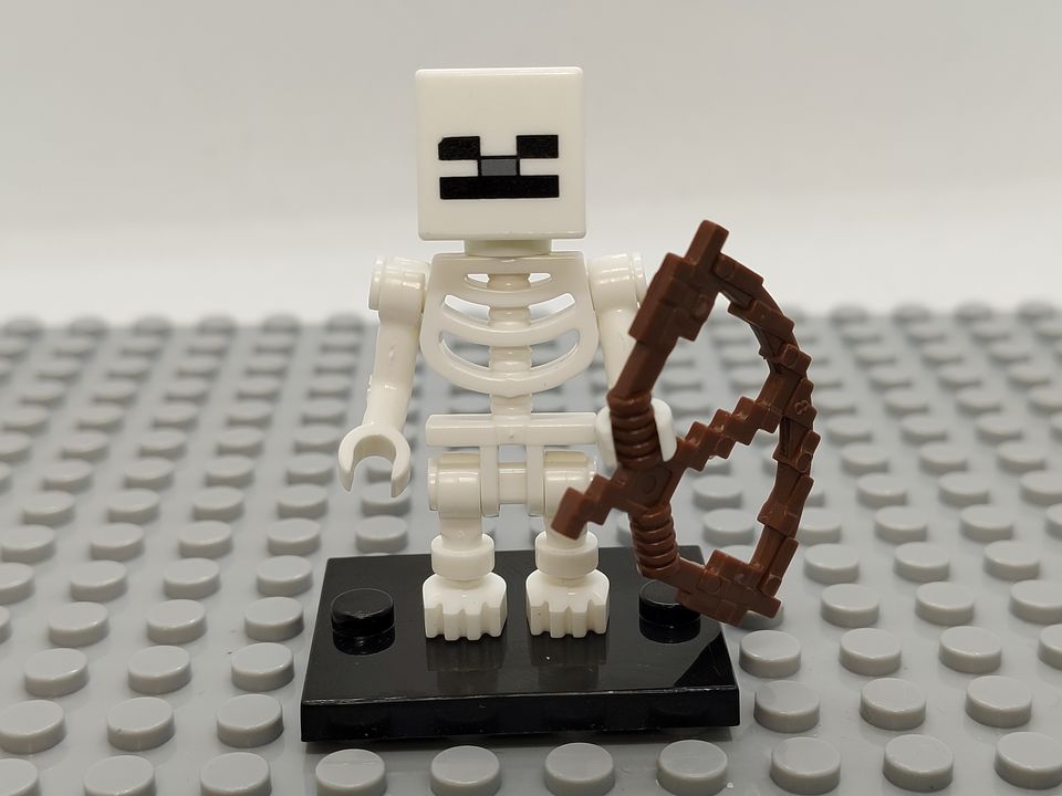 Custom Lego Compatible Minecraft Skeleton Minifig