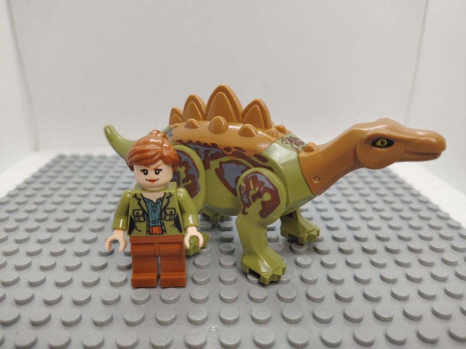Custom Lego Compatible Jurassic World Claire Dearing W/ Stegosaurus Minifig