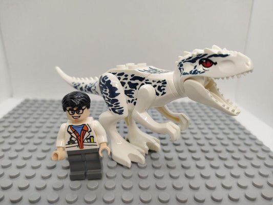 Custom Lego Compatible Jurassic World InGen Scientist W/ Indominus RexMinifig