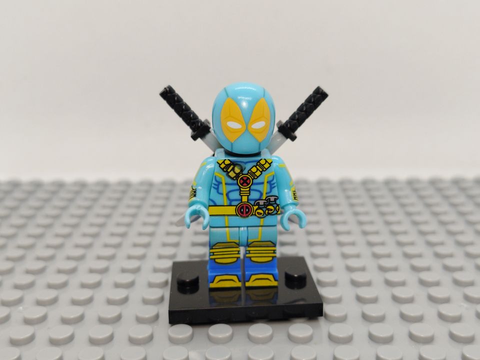 Lego Compatible Deadpool Light Blue Custom Minifig