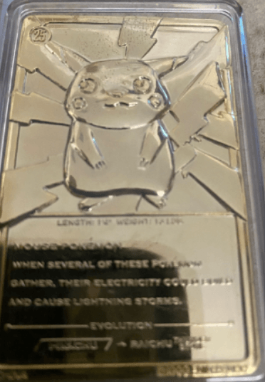 Limited Edition 1999 Burger King Pikachu Gold Card #25