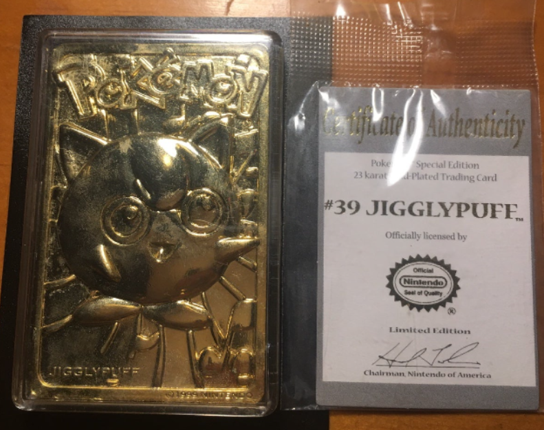 Limited Edition 1999 Burger King Jigglypuff Gold Card #39