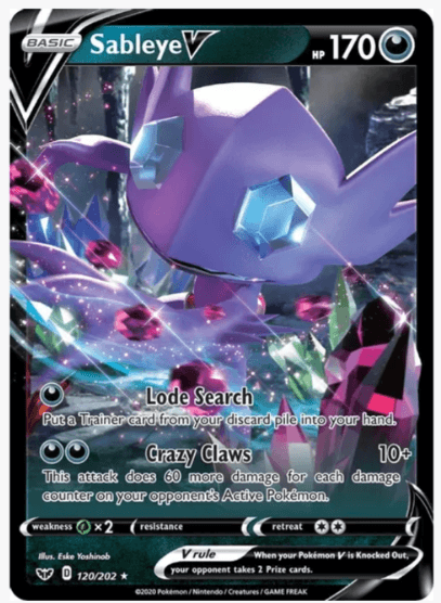 Sableye V - SWSH01: Sword & Shield Base Set #120/202