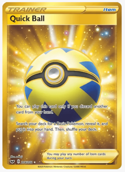 Quick Ball (Secret) - SWSH01: Sword & Shield Base Set #216/202