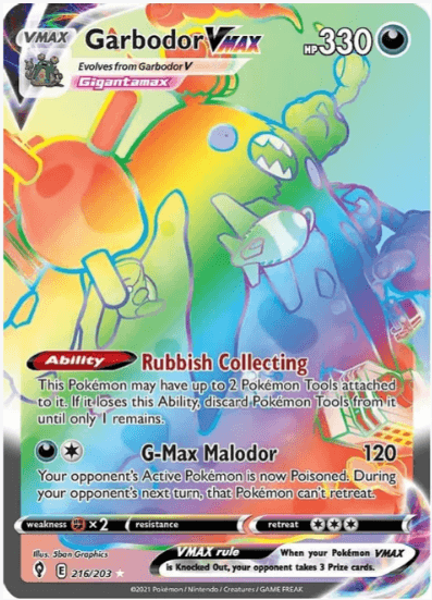 Garbodor VMAX (Secret) - SWSH07: Evolving Skies (SWSH07)  #216/203
