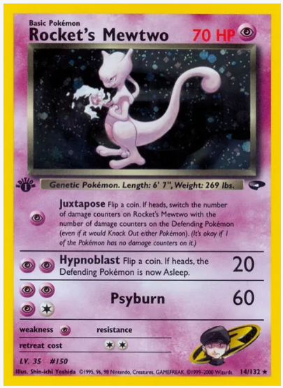 1st edition Rocket's Mewtwo - Gym Challenge