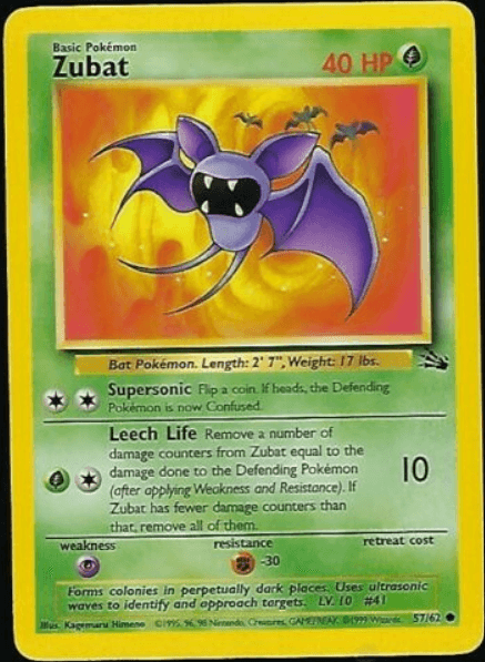 Zubat - Fossil #57/62 (Lightly Played)