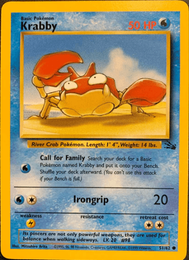 Krabby - Fossil #51/62 (Near Mint)