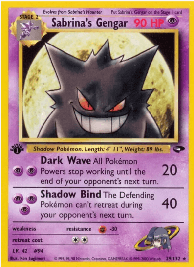 gengar pokemon card original 1st edition Sabrina's Gengar