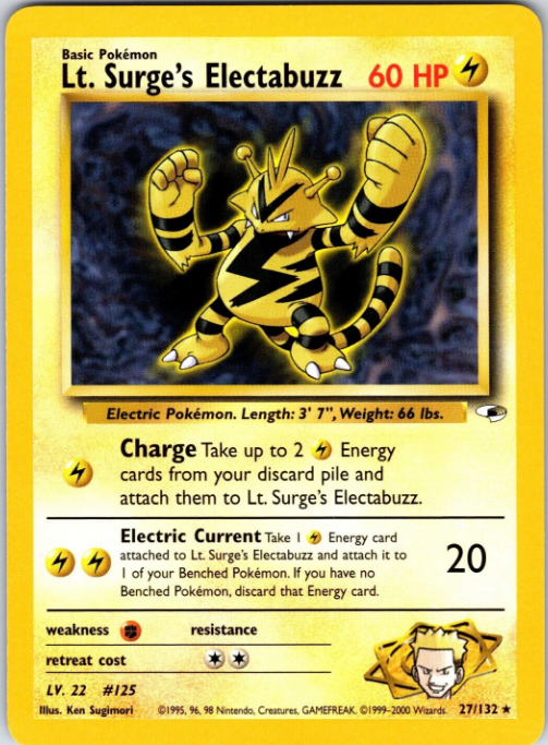 Lt. Surge's Electabuzz - Gym Heroes #027/132 (Moderately Played)
