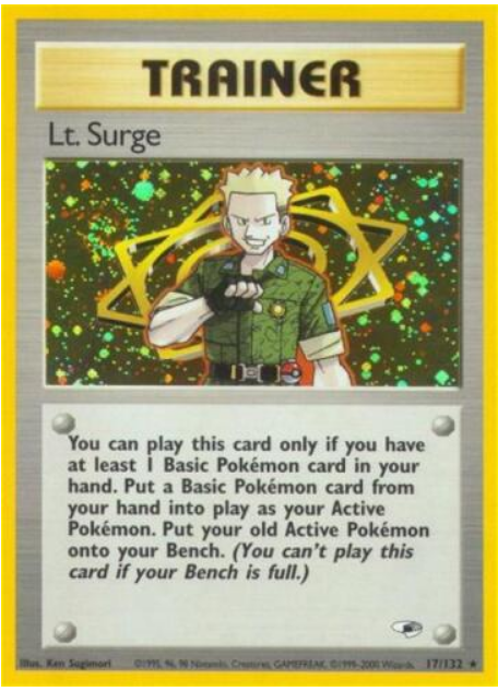 Lt. Surge (17) - Gym Heroes #017/132 (Lightly Played)