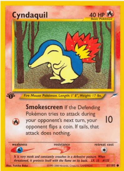 1st edition Cyndaquil - Neo Destiny #061/105 (Near Mint)