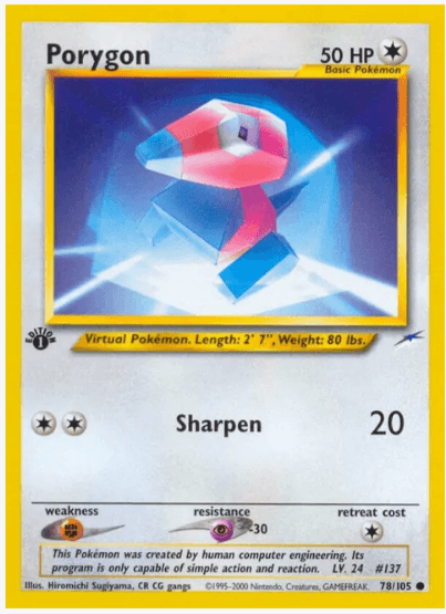 1st edition Porygon - Neo Destiny #078/105 (Near Mint)