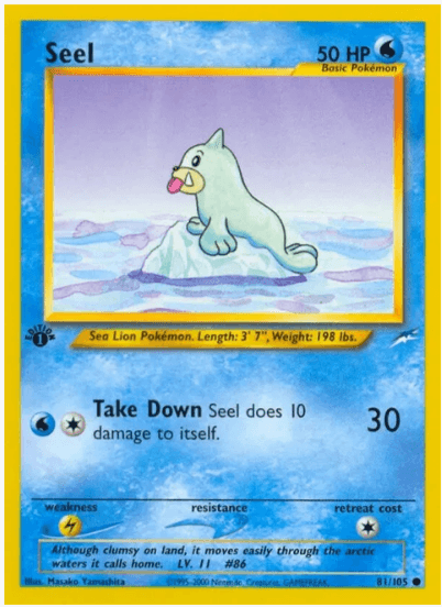 1st edition Seel - Neo Destiny #081/105 (Near Mint)