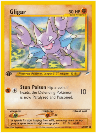 1st edition Gligar - Neo Destiny #067/105 (Near Mint)